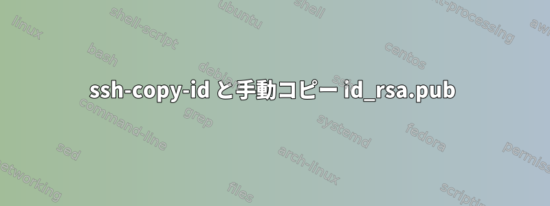 ssh-copy-id と手動コピー id_rsa.pub