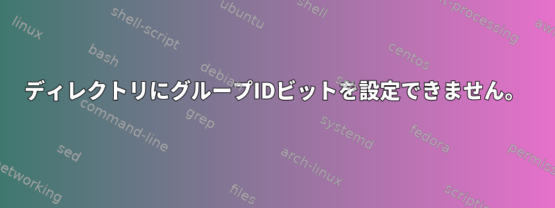 ディレクトリにグループIDビットを設定できません。