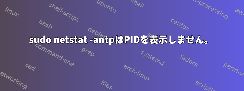 sudo netstat -antpはPIDを表示しません。