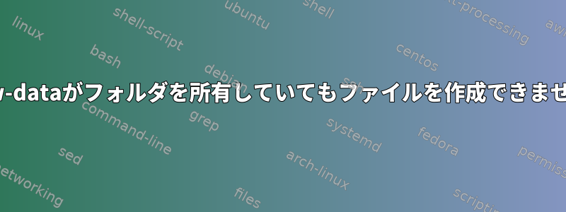 www-dataがフォルダを所有していてもファイルを作成できません。