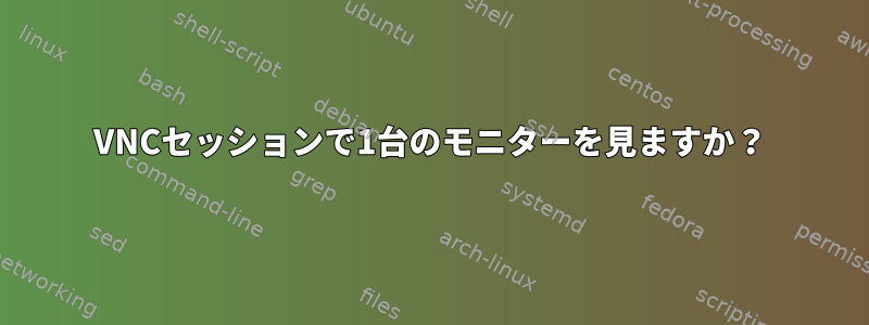 VNCセッションで1台のモニターを見ますか？