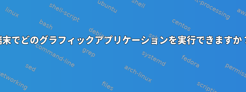 端末でどのグラフィックアプリケーションを実行できますか？