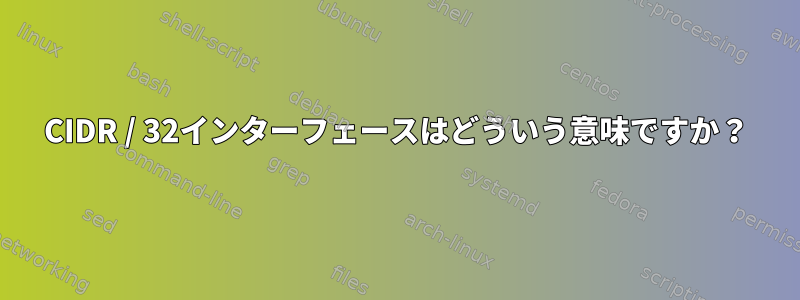 CIDR / 32インターフェースはどういう意味ですか？