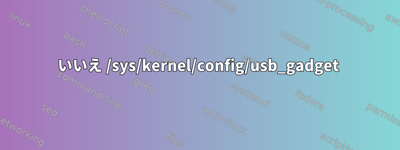 いいえ /sys/kernel/config/usb_gadget