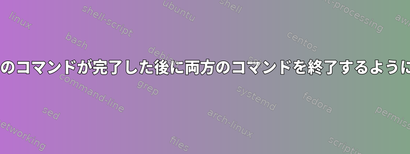 2つのコマンドを実行し、1つのコマンドが完了した後に両方のコマンドを終了するように構成できるユーティリティ