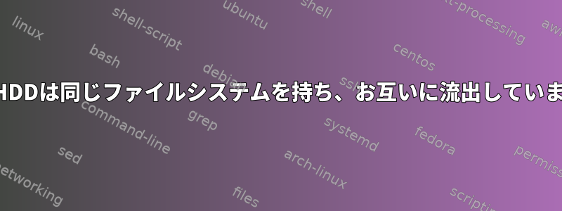 SSDとHDDは同じファイルシステムを持ち、お互いに流出していますか？