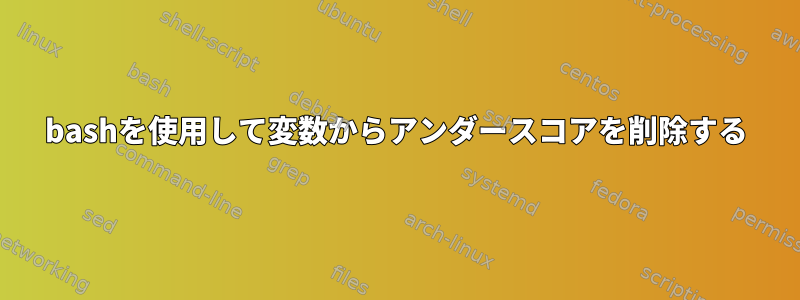 bashを使用して変数からアンダースコアを削除する