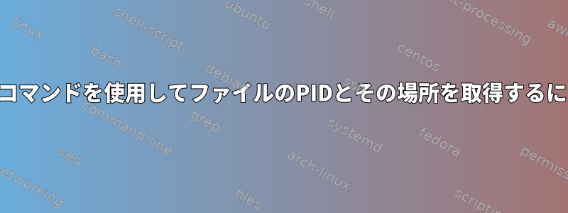 findコマンドを使用してファイルのPIDとその場所を取得するには？