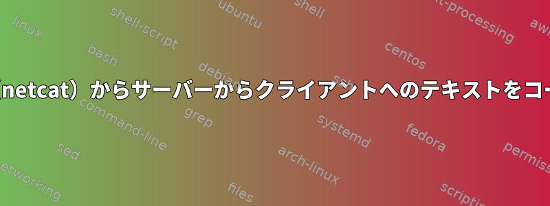 シェルスクリプト（netcat）からサーバーからクライアントへのテキストをコードで実行する方法