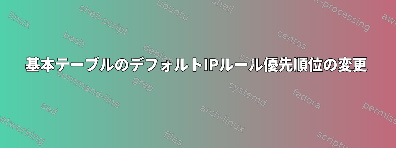 基本テーブルのデフォルトIPルール優先順位の変更