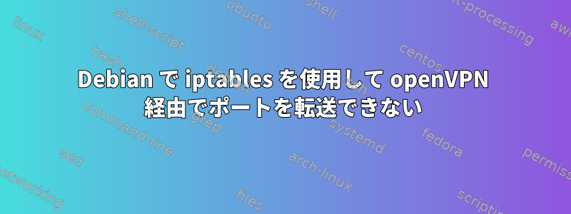 Debian で iptables を使用して openVPN 経由でポートを転送できない