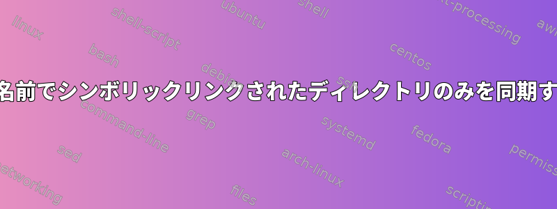 特定の名前でシンボリックリンクされたディレクトリのみを同期する方法