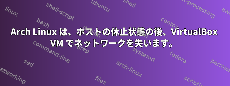 Arch Linux は、ホストの休止状態の後、VirtualBox VM でネットワークを失います。