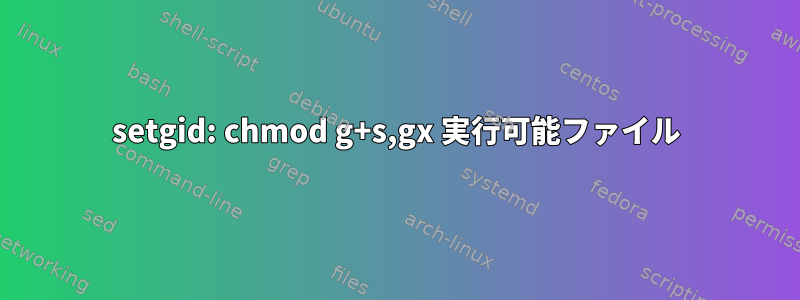 setgid: chmod g+s,gx 実行可能ファイル