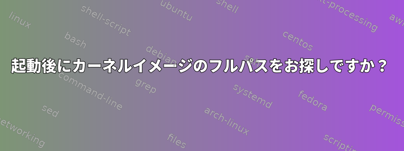 起動後にカーネルイメージのフルパスをお探しですか？