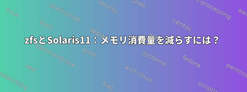 zfsとSolaris11：メモリ消費量を減らすには？