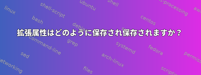 拡張属性はどのように保存され保存されますか？