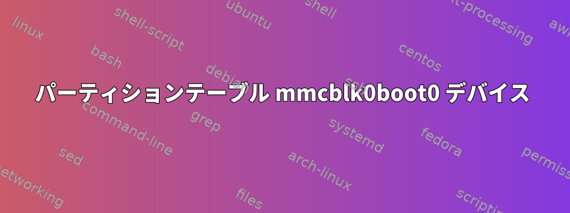 パーティションテーブル mmcblk0boot0 デバイス