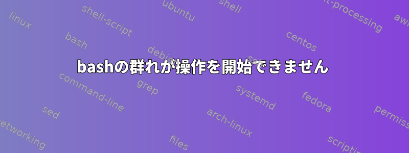 bashの群れが操作を開始できません