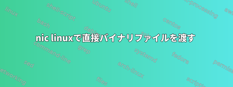 nic linuxで直接バイナリファイルを渡す