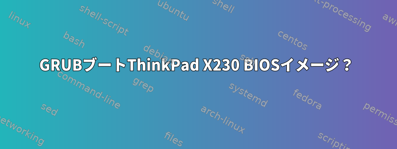 GRUBブートThinkPad X230 BIOSイメージ？