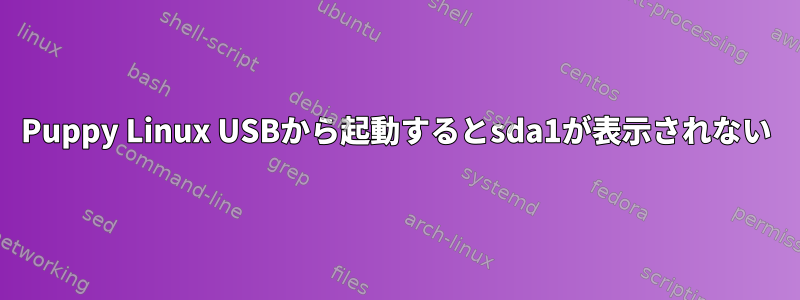 Puppy Linux USBから起動するとsda1が表示されない