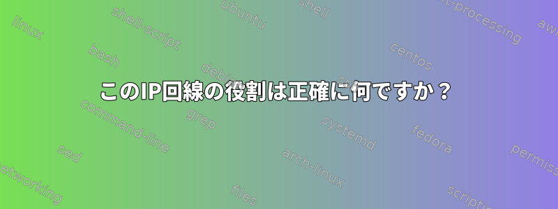 このIP回線の役割は正確に何ですか？