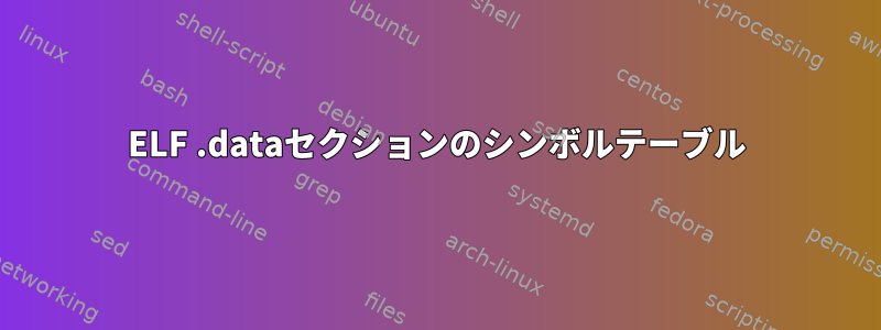 ELF .dataセクションのシンボルテーブル