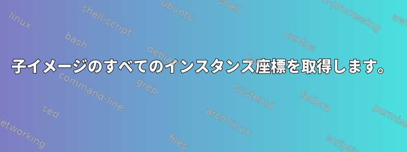 子イメージのすべてのインスタンス座標を取得します。