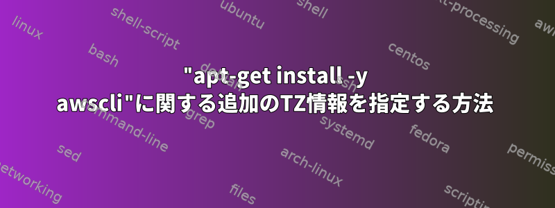 "apt-get install -y awscli"に関する追加のTZ情報を指定する方法