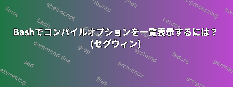 Bashでコンパイルオプションを一覧表示するには？ (セグウィン)