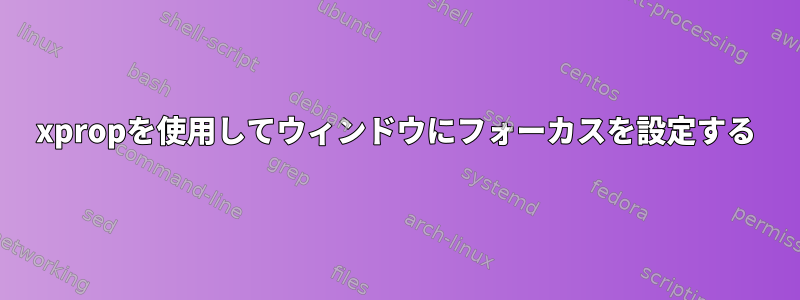 xpropを使用してウィンドウにフォーカスを設定する