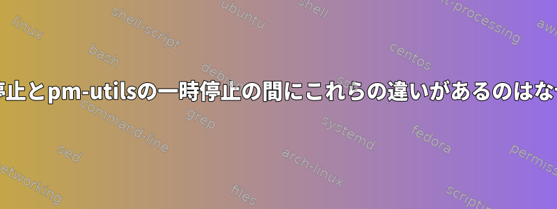 DEの一時停止とpm-utilsの一時停止の間にこれらの違いがあるのはなぜですか？