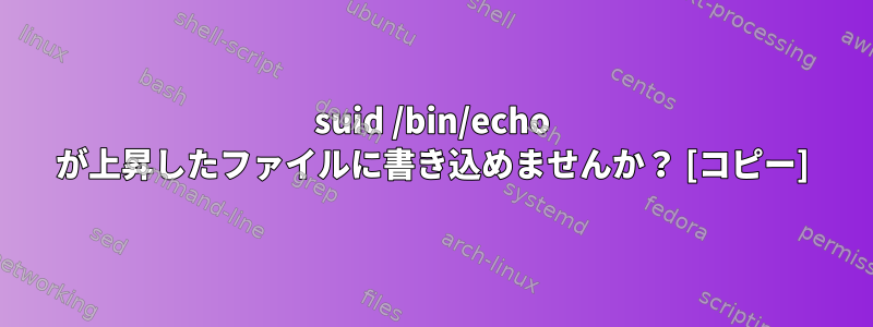 suid /bin/echo が上昇したファイルに書き込めませんか？ [コピー]