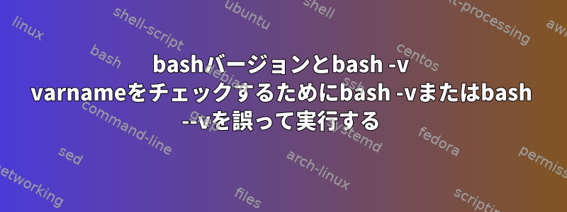 bashバージョンとbash -v varnameをチェックするためにbash -vまたはbash --vを誤って実行する