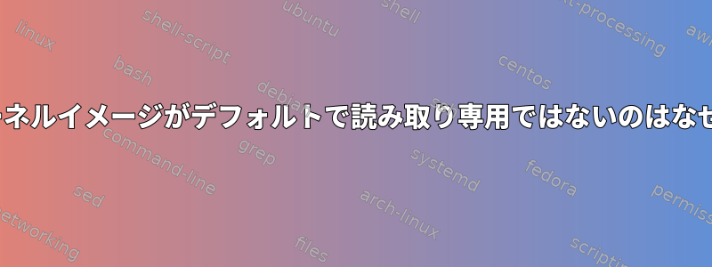 Linuxカーネルイメージがデフォルトで読み取り専用ではないのはなぜですか？