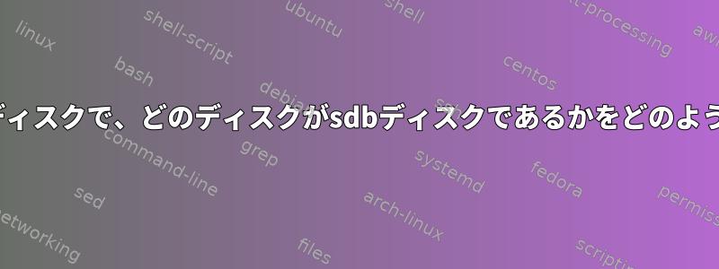 どのディスクがsdaディスクで、どのディスクがsdbディスクであるかをどのように区別できますか？