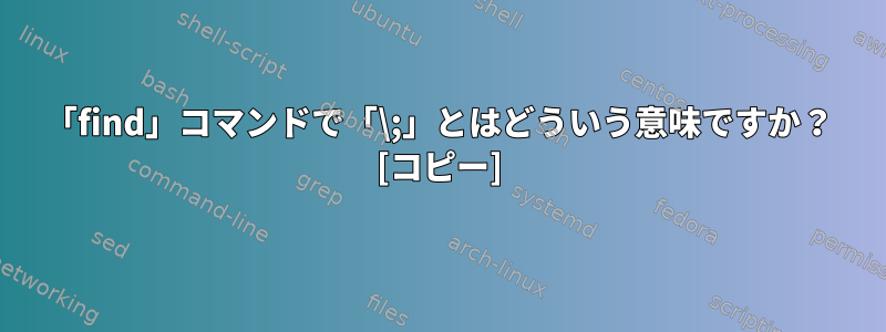 「find」コマンドで「\;」とはどういう意味ですか？ [コピー]