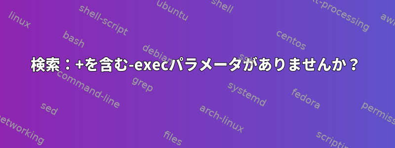 検索：+を含む-execパラメータがありませんか？