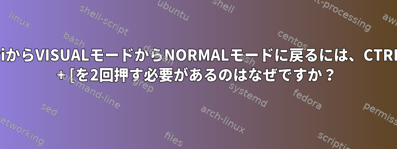 viからVISUALモードからNORMALモードに戻るには、CTRL + [を2回押す必要があるのはなぜですか？