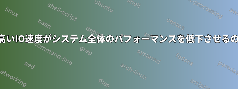 外部ディスクの高いIO速度がシステム全体のパフォーマンスを低下させるのはなぜですか？