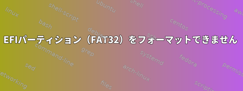 EFIパーティション（FAT32）をフォーマットできません