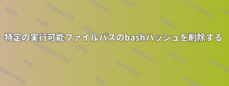 特定の実行可能ファイルパスのbashハッシュを削除する