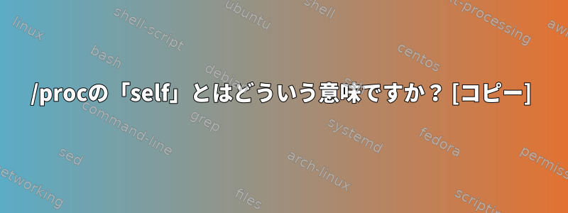 /procの「self」とはどういう意味ですか？ [コピー]