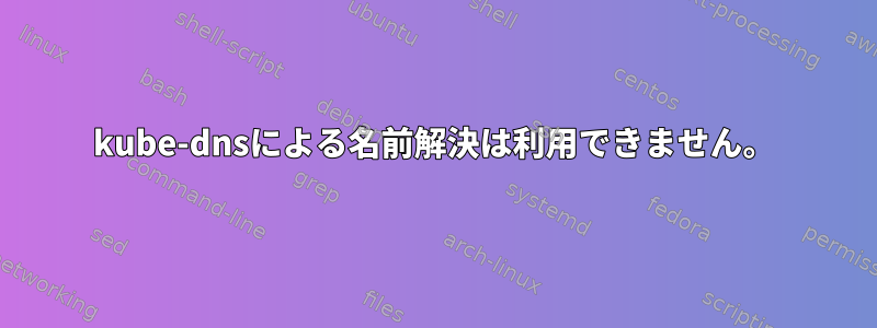 kube-dnsによる名前解決は利用できません。