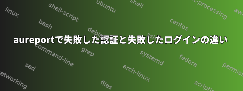 aureportで失敗した認証と失敗したログインの違い