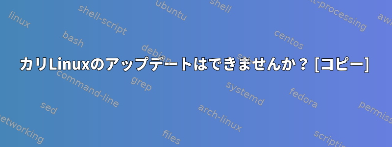 カリLinuxのアップデートはできませんか？ [コピー]