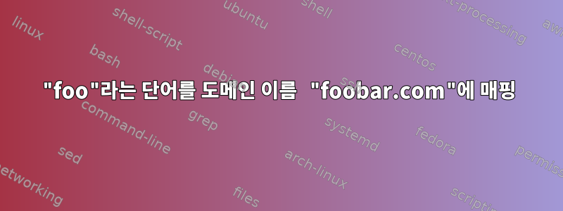 "foo"라는 단어를 도메인 이름 "foobar.com"에 매핑