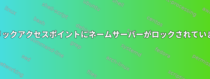 パブリックアクセスポイントにネームサーバーがロックされています。