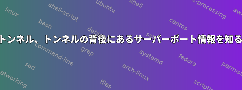 SSHトンネル、トンネルの背後にあるサーバーポート情報を知る方法